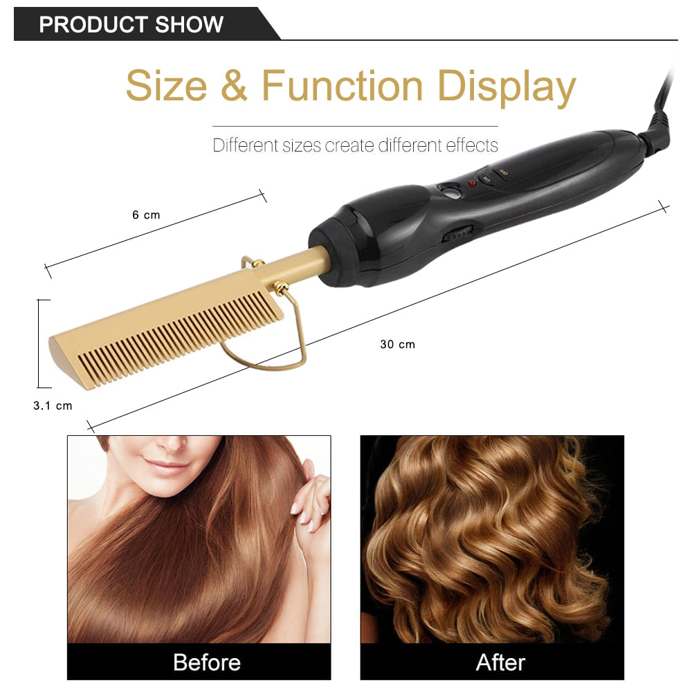 Heated Hair Straightener Comb