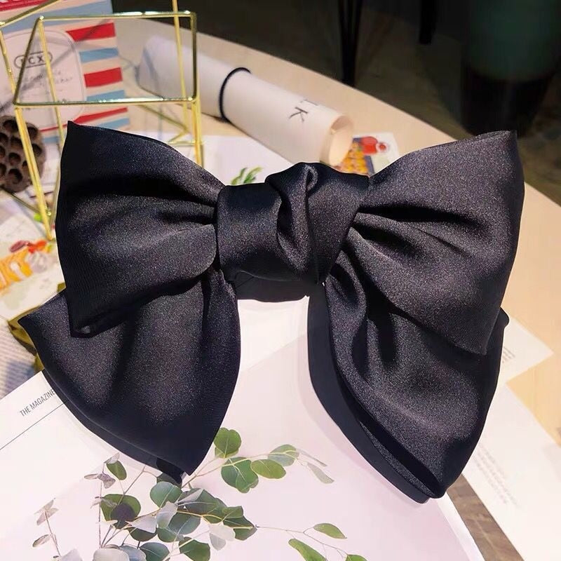 Solid Color Bow Ribbon Hair Clip