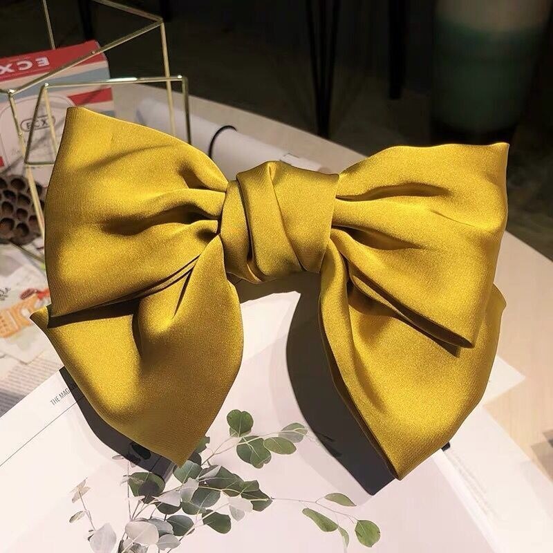 Solid Color Bow Ribbon Hair Clip