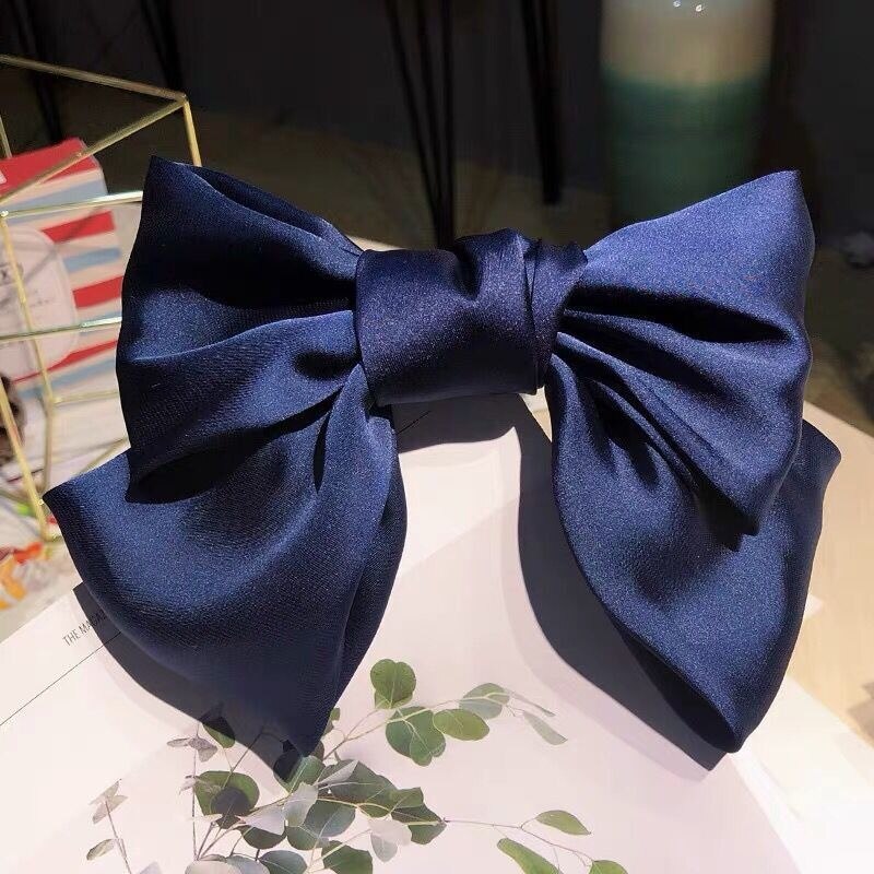 Solid Color Bow Ribbon Hair Clip