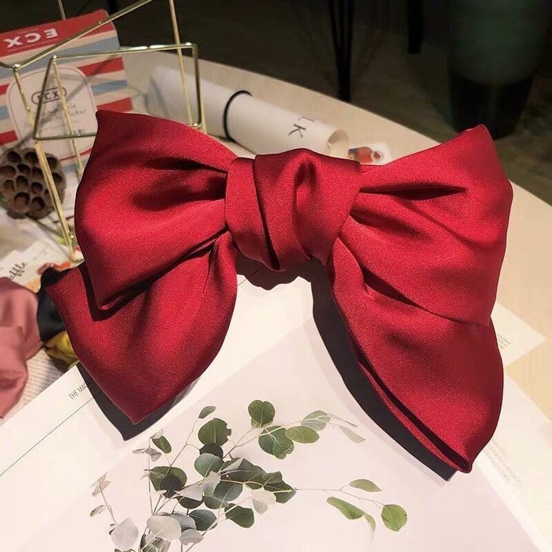 Solid Color Bow Ribbon Hair Clip