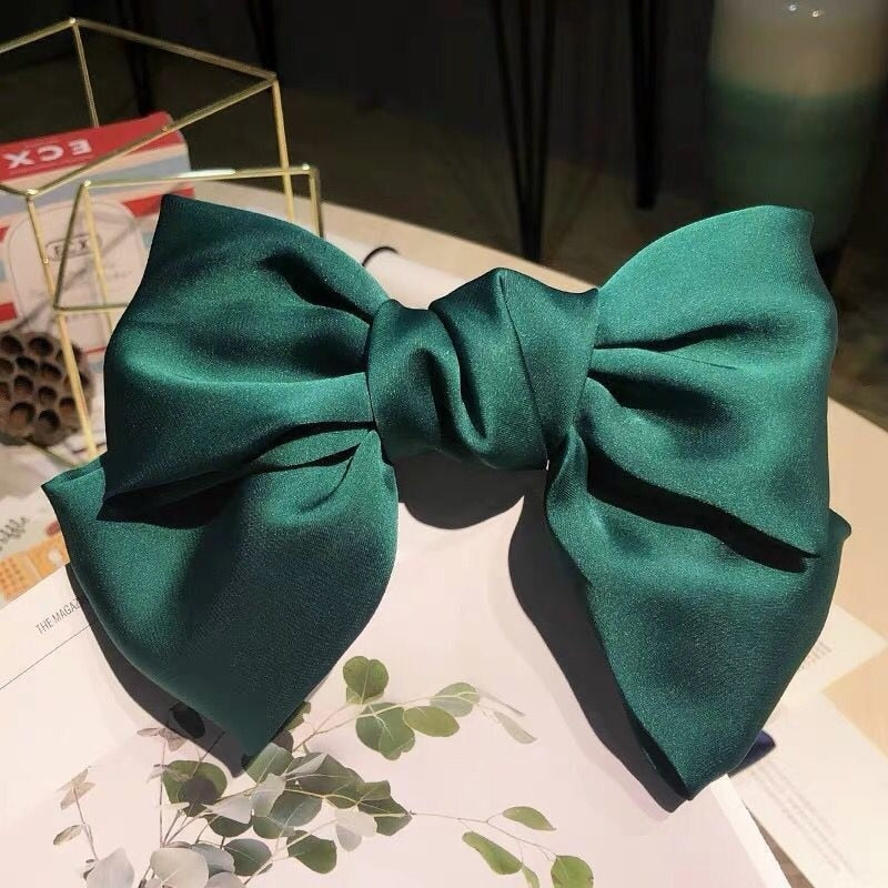 Solid Color Bow Ribbon Hair Clip