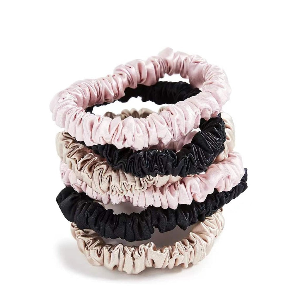 Women Solid Scrunchies Elastic Hair Bands