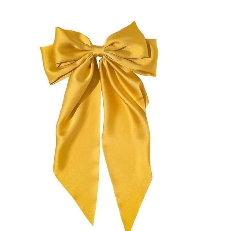 Solid Color Bow Ribbon Hair Clip