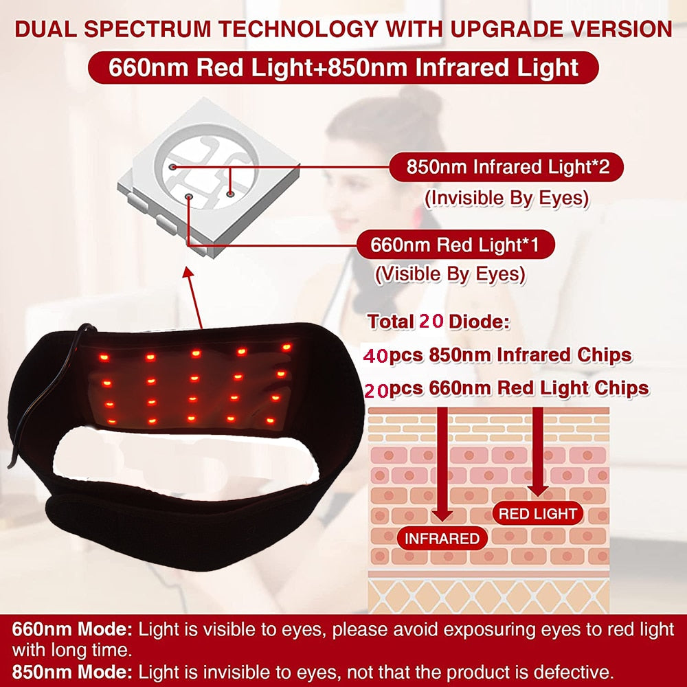 LED Red Light Therapy Pain massaging Neckband